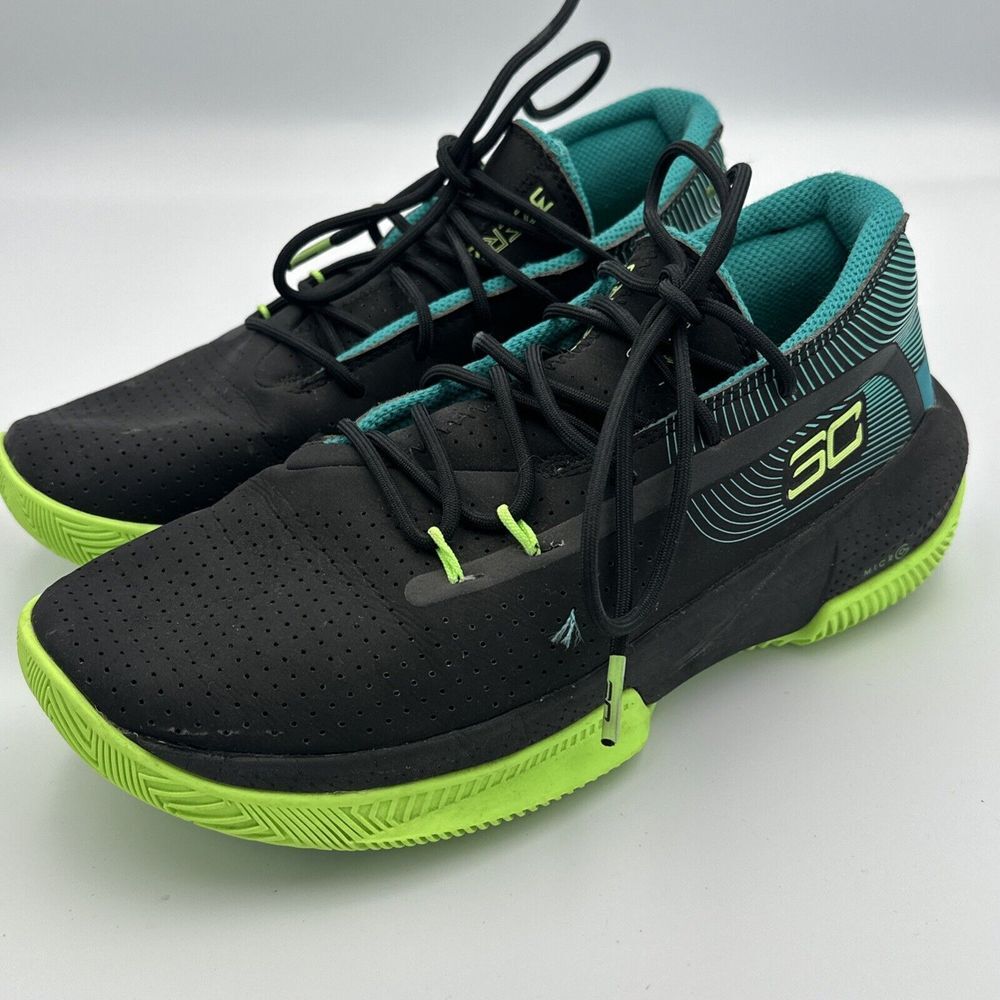 Under Armour Kids Sneakers Black and Neon Green